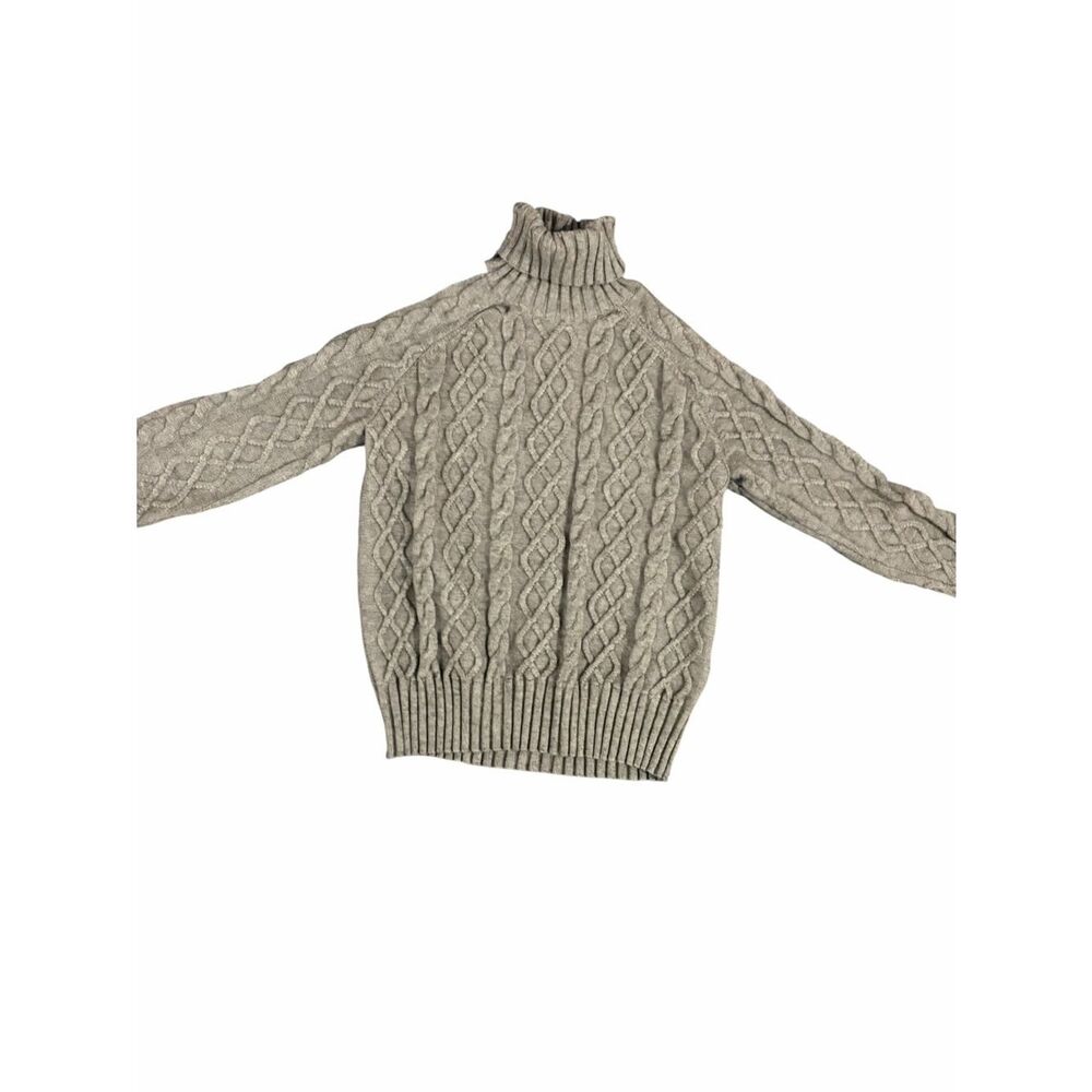 Evereve Light Taupe Cable Turtleneck Sweater